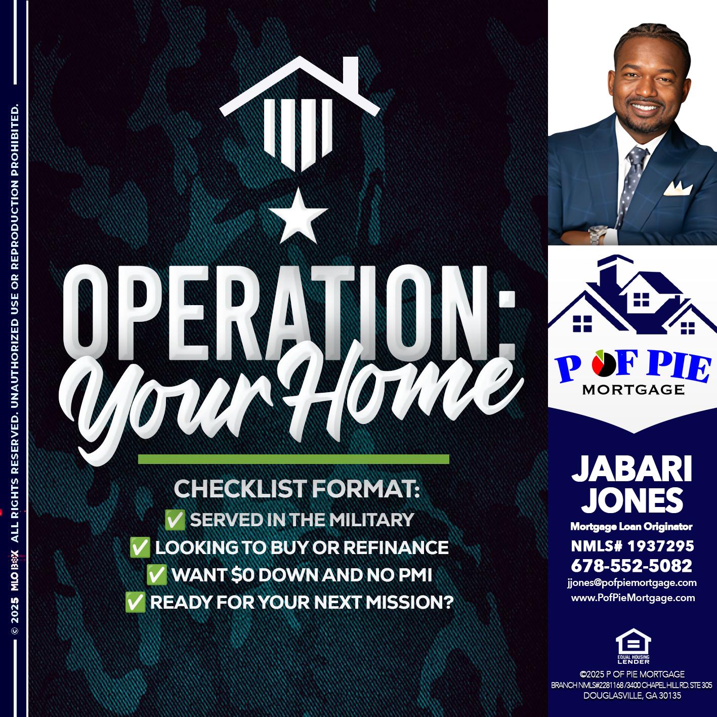 OPERATION YOUR HOME - Jabari Jones -Mortgage Loan Officer
