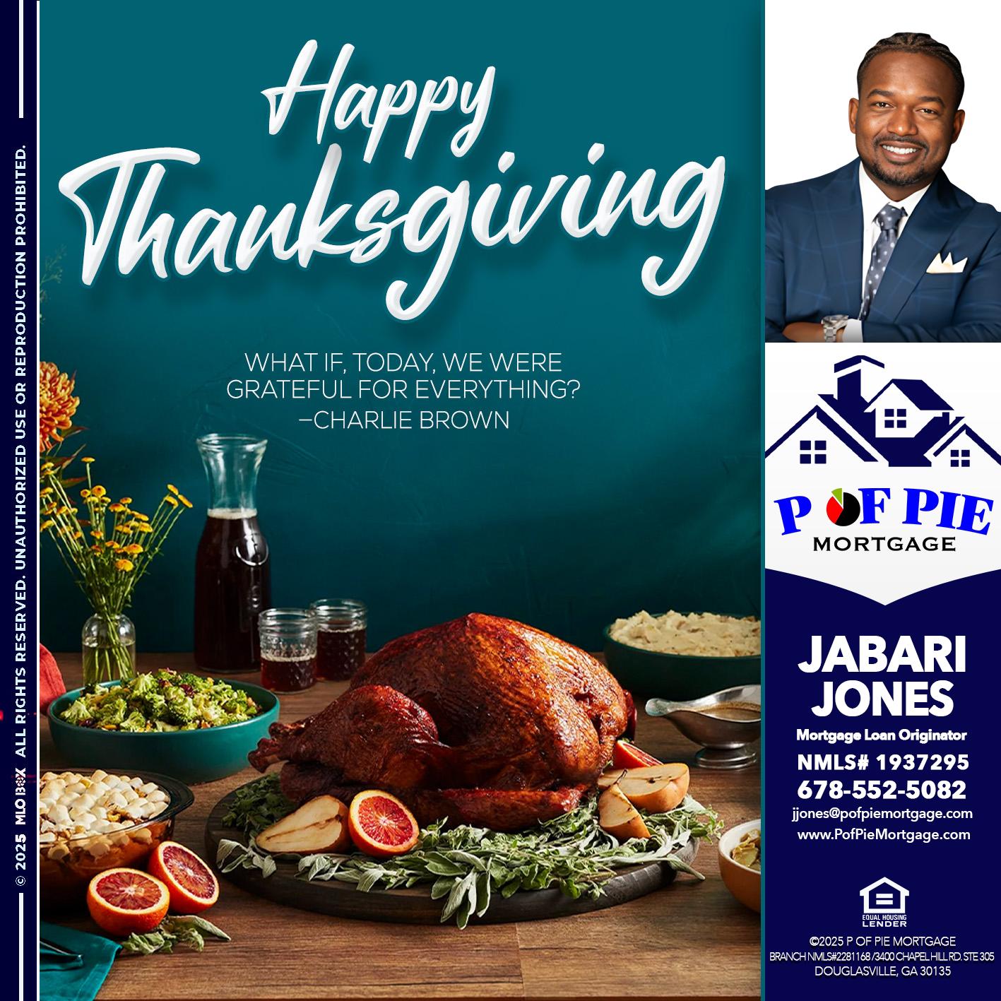 happy Thanksgiving - Jabari Jones -Mortgage Loan Officer